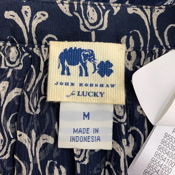 John Roeshaw for Lucky / Sheer Blue White Blouse - Picture 7 of 7